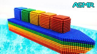 DIY - How To Make Container Ship From Magnetic Balls (ASMR Satisfying) - Magnetic Monster