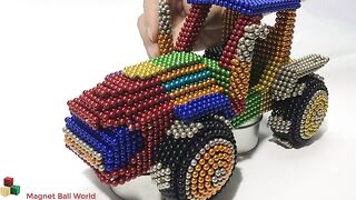 Cách Chế Tạo Xe Máy Kéo| DIY - How to make John Deere color tractors from magnetic balls (Satisfied)
