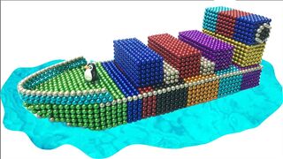 Cách lắp ráp chiếc thuyền chở hàng | DIY - How to make Rainbow Ship with MagneticBalls, Slime (ASMR)