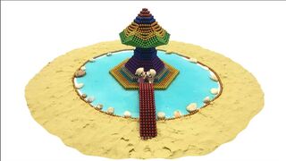 Cách xây chùa cầu vồng |DIY - How To Make Beautiful Rainbow Pagoda with Magnetic Balls, Slime (ASMR)