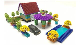 Cách xây dựng biệt thự đẹp |DIY -How to build a villa with magnetic balls, slime, decorative flowers