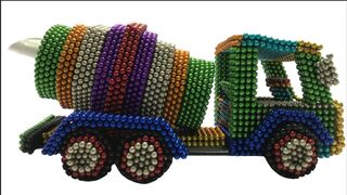 Cách chế tạo xe trộn bê tông từ 9000 viên bi nam châm từ tính, đồ chơi nam châm từ tính (ASMR)
