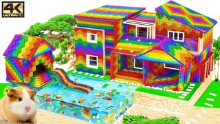 Satisfying Video 4K | How To Build Seaside Villa Has Playground & Infinity Pool | Magnet Creative