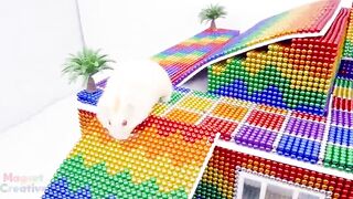DIY How To Make Amazing Villa Swimming Pool & Water Slide For Hamster From Magnet | Magnet Creative