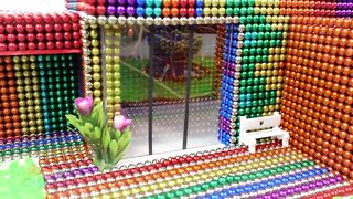 DIY - Build Cute Hamster Mansion House Has Fountain From Magnetic Balls ( Satisfying )