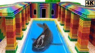 Build Secret Underground Temple With Swimming Pool For Tilapia From Magnetic Balls ( Satisfying)