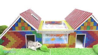 Most Creative - Build Double Mud House With Fish Pond For Hamster From Magnetic Balls ( Satisfying)