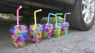 EXPERIMENT: CAR VS ORBEEZ SURPRISE CUPS | Crushing Crunchy & Soft Things by Car