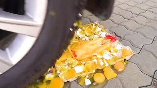 Crushing Crunchy & Soft Things by Car! - EXPERIMENT: Car vs Color Tube Light by Crazy Factory