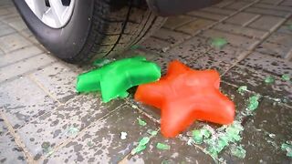 Crushing Crunchy & Soft Things by Car! - EXPERIMENT: Car vs Color Tube Light by Crazy Factory