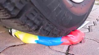 EXPERIMENT: RAINBOW TOOTHPASTE VS CAR by Crazy Factory