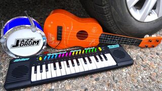 Crushing Crunchy & Soft Things by Car! - EXPERIMENT: MUSICAL INSTRUMENTS VS CAR by Crazy Factory