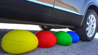 Crushing Crunchy & Soft Things by Car! - EXPERIMENT: CAR VS BALLOONS by Crazy Factory