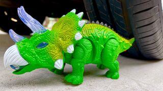 Experiment Car vs Dinosaur Toy | Crushing Crunchy & Soft Things by Car