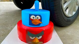 Experiment Car vs Angry Bird Cake | Crushing Crunchy & Soft Things by Car