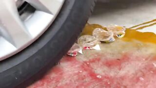 Experiment Car vs Rainbow Bowl | Crushing Crunchy & Soft Things by Car