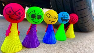 Experiment Car vs Jumping Emoji | Crushing Crunchy & Soft Things by Car