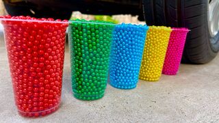 Experiment Car vs Rainbow Balls | Crushing Crunchy & Soft Things by Car