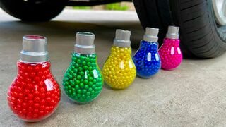 Experiment Car vs Rainbow Bulb | Crushing Crunchy & Soft Things by Car