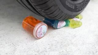 Experiment Car vs Butterfly Rainbow Slime | Crushing Crunchy & Soft Things by Car