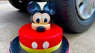 Experiment Car vs Mickey Mouse Cake | Crushing Crunchy & Soft Things by Car