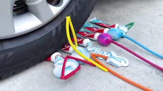 Experiment Car vs Many Water Balloons | Crushing Crunchy & Soft Things by Car