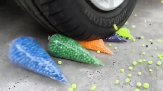 Experiment Car vs Color Floral Foam with Lollipops | Crushing Crunchy & Soft Things by Car