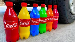 Experiment Car vs Rainbow Color Coca Cola | Crushing Crunchy & Soft Things by Car