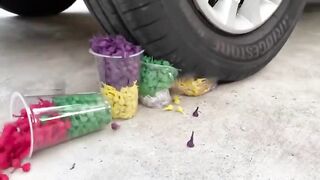 Experiment Car vs Many Smiley Balls | Crushing Crunchy & Soft Things by Car