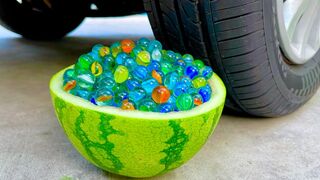 Experiment Car vs Watermelon Marble | Crushing Crunchy & Soft Things by Car