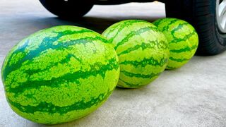 Experiment Car vs Three Big Watermelon | Crushing Crunchy & Soft Things by Car