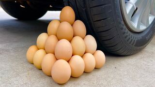 Experiment Car vs Pyramid Eggs | Crushing Crunchy & Soft Things by Car
