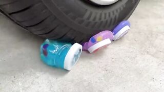 Experiment Car vs Rainbow Tube lights | Crushing Crunchy & Soft Things by Car