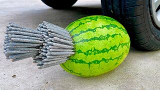 Experiment Car vs Sparklers Watermelon | Crushing Crunchy & Soft Things by Car