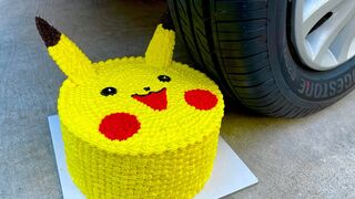 Experiment Car vs Pikachu Cake | Crushing Crunchy & Soft Things by Car