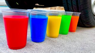 Experiment Car vs Color Juice | Crushing Crunchy & Soft Things by Car