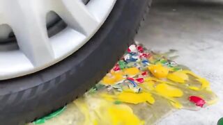 Experiment Car vs Color Juice | Crushing Crunchy & Soft Things by Car