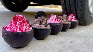 Experiment Car vs Chocolate Cakes | Crushing Crunchy & Soft Things by Car
