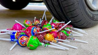 Experiment Car vs Many Lollipops | Crushing Crunchy & Soft Things by Car