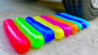 Experiment Car vs Different Rainbow Balloons | Crushing Crunchy & Soft Things by Car