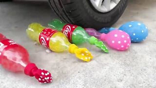 Experiment Car vs Color Snapper Firecrackers in Glass | Crushing Crunchy & Soft Things by Car