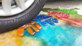 Experiment Car vs Color Snapper Firecrackers in Glass | Crushing Crunchy & Soft Things by Car