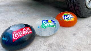 Experiment Car vs Coca Cola, Sprite and Fanta vs Balloon | Crushing Crunchy & Soft Things by Car