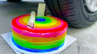 Experiment Car vs Rainbow Cake | Crushing Crunchy & Soft Things by Car