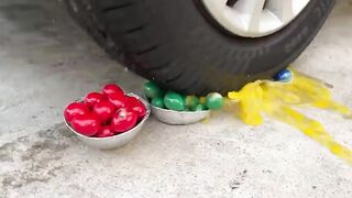 Experiment Car vs Marbles inside a bowl | Crushing Crunchy & Soft Things by Car