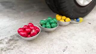 Experiment Car vs Rainbow Water in Cups | Crushing Crunchy & Soft Things by Car