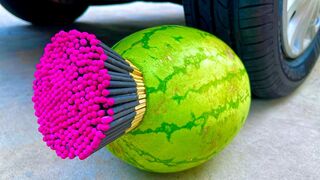 Experiment Car vs Watermelon vs Matchsticks | Crushing Crunchy & Soft Things by Car