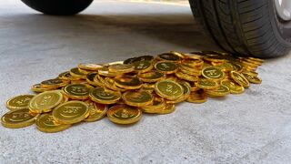 Experiment Car vs Gold Coins | Crushing Crunchy & Soft Things by Car