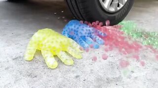 Experiment Car vs Orbeez in Gloves | Crushing Crunchy & Soft Things by Car