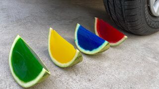 Experiment Car vs Watermelon Jelly | Crushing Crunchy & Soft Things by Car